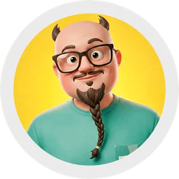 Cartoon portrait of Serge Shima